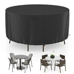 Rundt overtræk sort PU-belagt polyester 158 cm diameter 70 cm højde