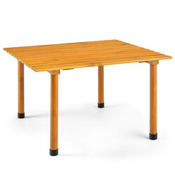 Sammenklappeligt gran campingbord 69x69 cm med bæretaske til strand og picnic