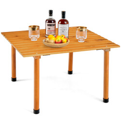 Sammenklappeligt gran campingbord 69x69 cm med bæretaske til strand og picnic
