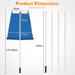 Sneskraber justerbar længde aluminium 170‑608 cm til tagrengøring