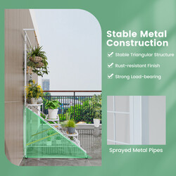 Plantehylde i metal hvid 80x85x175 cm fire niveauer på hjul