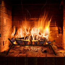 Stål vedholder 46 cm sort robust til indendørs og udendørs brug