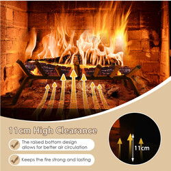 Stål vedholder 46 cm sort robust til indendørs og udendørs brug