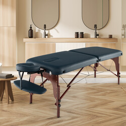 Sammenklappelig massagetabel med bæretaske justerbar højde 210x70 cm blå