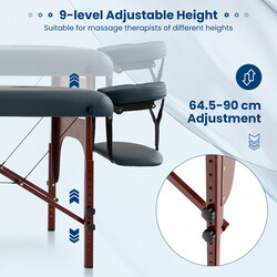 Sammenklappelig massagetabel med bæretaske justerbar højde 210x70 cm blå