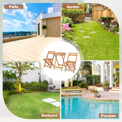 Bistro sæt akacietræ 2 sammenklappelige stole 1 bord udendørs