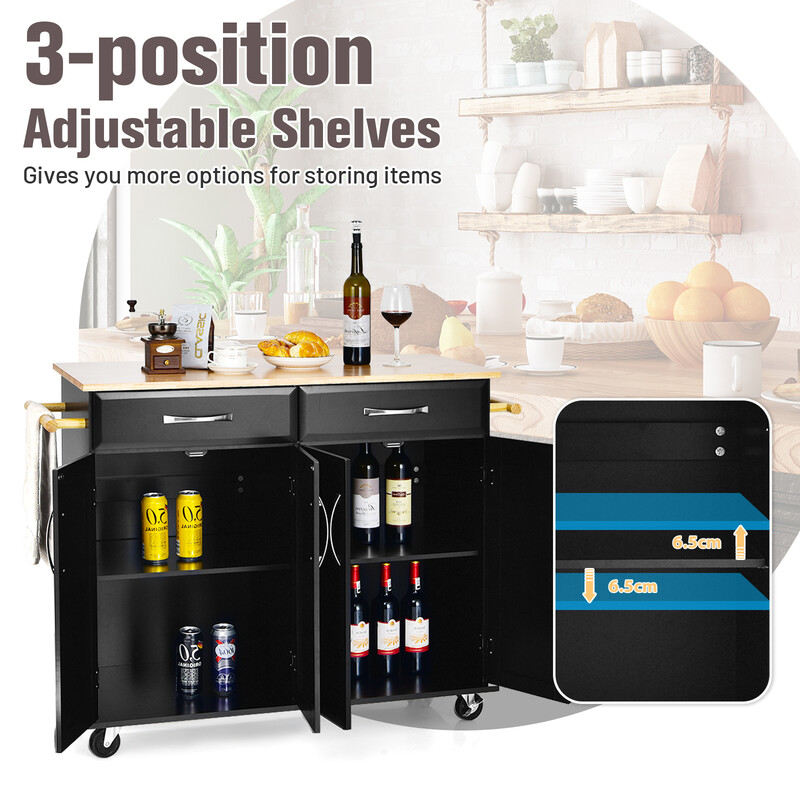 5 cm med gummiltræ arbejdsplade og opbevaring