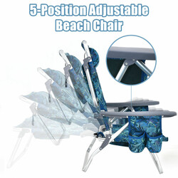 Strandstol og campingbord sæt justerbare PVC-stole aluminiumsbord blå