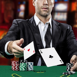 Pokerset med 300 chips sort aluminium taske automatisk kortblander