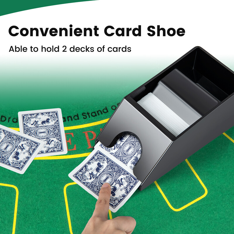 Pokerset med 300 chips sort aluminium taske automatisk kortblander