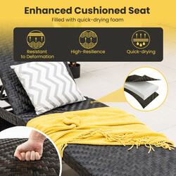 Liggestol brun PE-rotting med justerbar rygstøtte og metalramme 195x61 cm