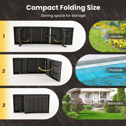 Liggestol brun PE-rotting med justerbar rygstøtte og metalramme 195x61 cm