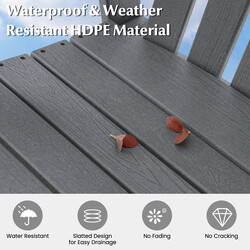 Barstol grå HDPE vejrbestandig indendørs udendørs med armlæn og fodstøtte