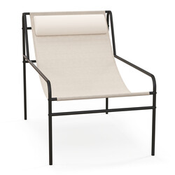 Lænestol med metalramme beige stof 94x62x76 cm ergonomisk aftagelig nakkestøtte
