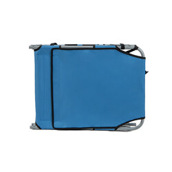 Blå sammenklappelig liggestol med 5 ryglæn 2 fodstøttepositioner 600D oxford