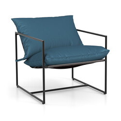 2 ergonomiske sling-stole i metalramme mørkeblå 71x71x61 cm