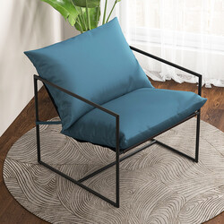 2 ergonomiske sling-stole i metalramme mørkeblå 71x71x61 cm