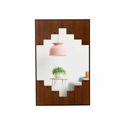 Rektangulært spejl med træramme 60 x 95 cm rustik vægmontering