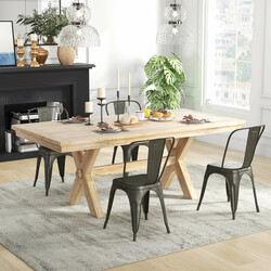 4 stabelbare metalstole med rygstøtte grå-sort 43 cm siddehøjde