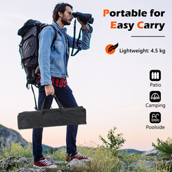 3-i-1 ildsted rustfrit stål 45x45x49 cm med 3 grillriste bæretaske og handsker