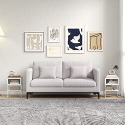 Natbord hvid metalram PC 40x32x56cm med gennemsigtig låge