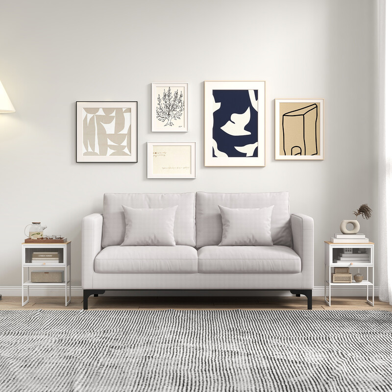 Natbord hvid metalram PC 40x32x56cm med gennemsigtig låge