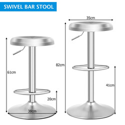 Barstol rustfrit stål justerbar højde 60-82