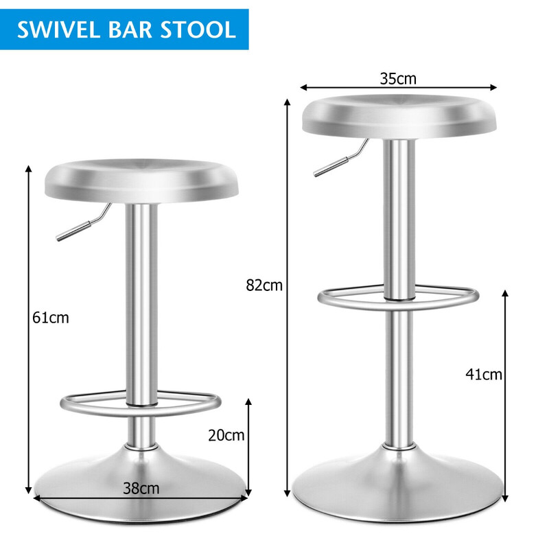 Barstol rustfrit stål justerbar højde 60-82