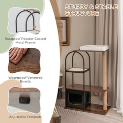 Kattetræ sort 118 cm metalramme med flere hvilepladser