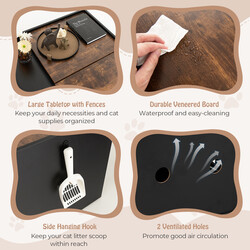 Sort kattelåbemøbel med udtrækkelig kasse og svingdør 78x50x51