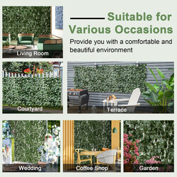 Kunstig plantevæg polyester 300 x 100 cm indsynsbeskyttelse og vindbeskyttelse