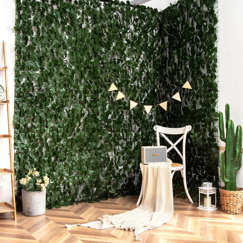 Kunstig plantevæg polyester 300 x 100 cm indsynsbeskyttelse og vindbeskyttelse