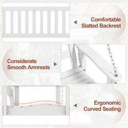Hængbænk hvid poppeltræ 136 cm bred to personer max 230 kg