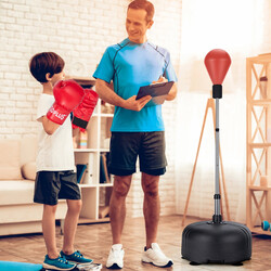 Boksepose justerbar 140-158 cm til hele familien med handsker