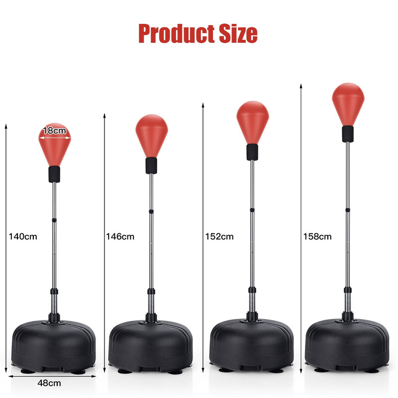 Boksepose justerbar 140-158 cm til hele familien med handsker