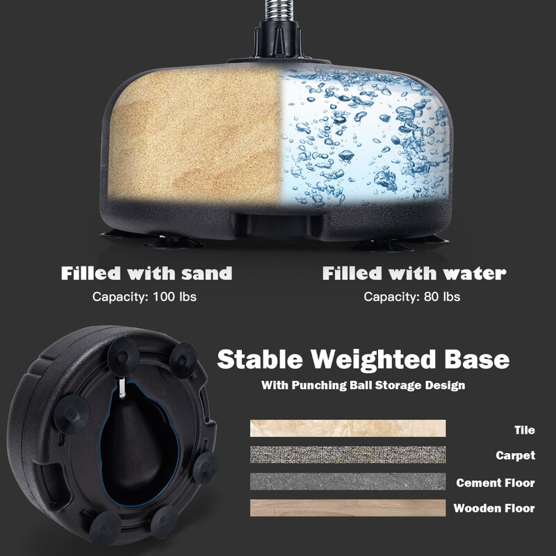 Boksepose justerbar 140-158 cm til hele familien med handsker