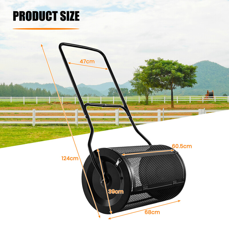 7 m³ metal med U håndtag til gødning og tørv sort