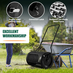 7 m³ metal med U håndtag til gødning og tørv sort