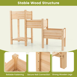 Gran dyrkningskasse i tre niveauer 161x43x104 cm til have