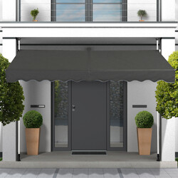 Balkonmarkise grå aluminium oxfordvæv 350 cm bred justerbar