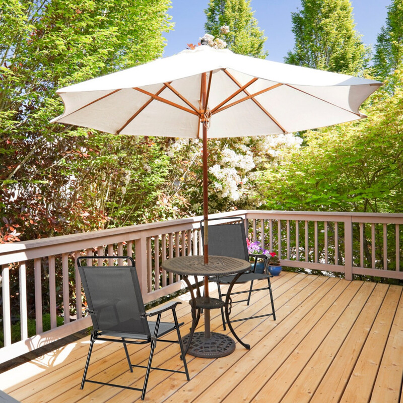 4 foldbare udendørsstole med åndbart stof og skridsikre fødder