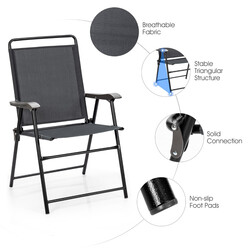 4 foldbare udendørsstole med åndbart stof og skridsikre fødder