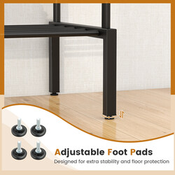 Sølvfarvet metal klædestativ med to justerbare stænger 108x50x125 cm