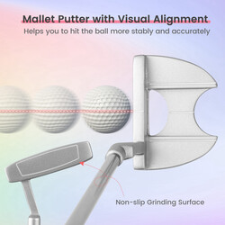 Golfset 9 delers højrehåndet kvindelig rosa grafitshaft med klubbeskyttelse