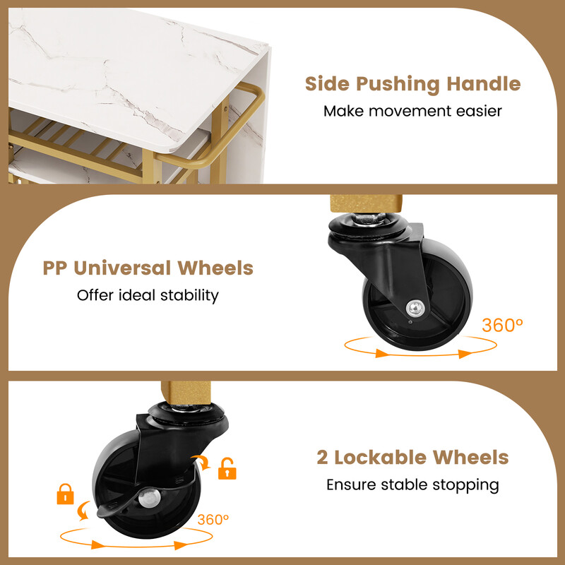 Udtagsbord hvid og guld med to paller og vinholder 74x74 cm