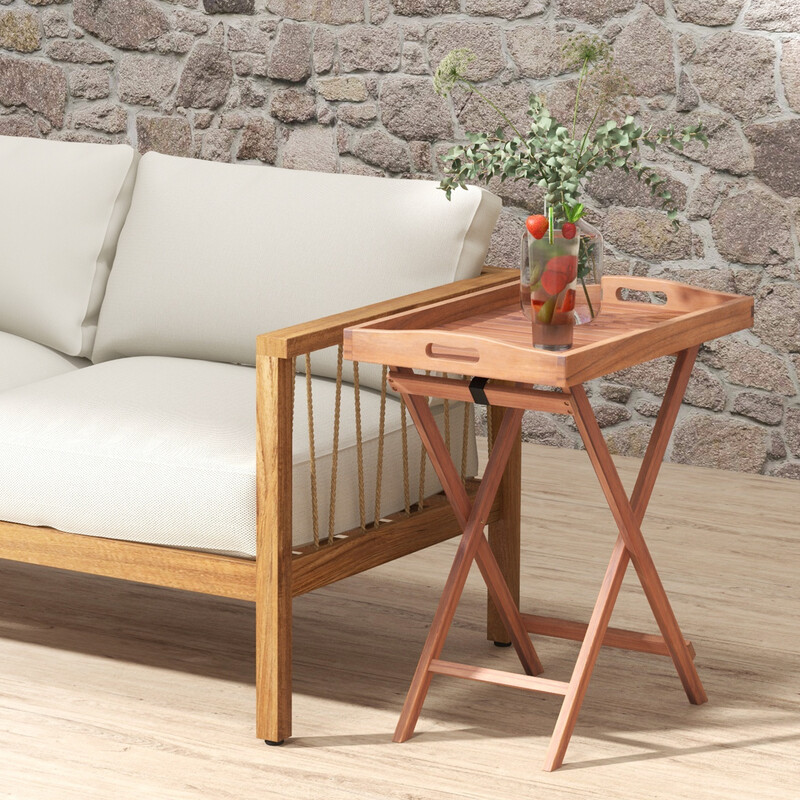 Sidebord akacietræ 68x44x74 cm foldbart indendørs udendørs 1 stk