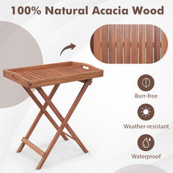 Sidebord akacietræ 68x44x74 cm foldbart indendørs udendørs 1 stk