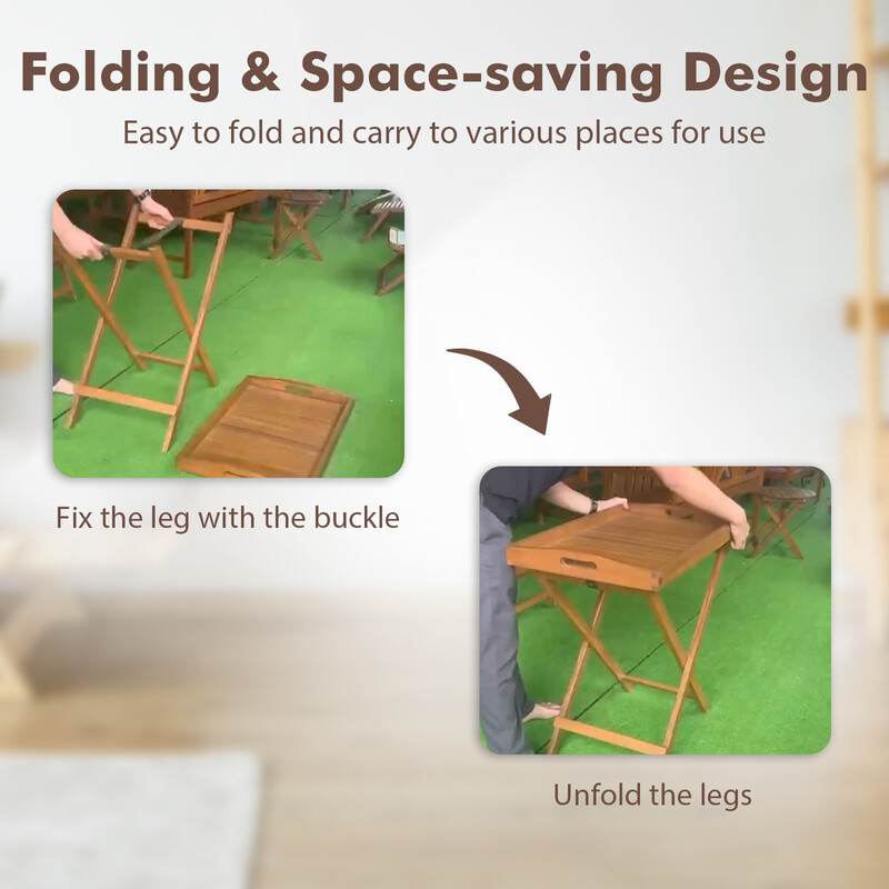 Sidebord akacietræ 68x44x74 cm foldbart indendørs udendørs 1 stk