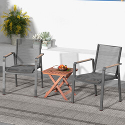 Sidebord af akacietræ 46x46x45 cm sammenklappeligt til terrasse og balkon