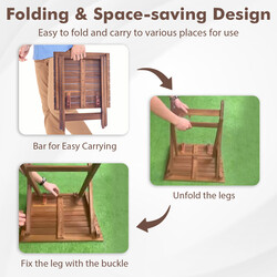 Sidebord af akacietræ 46x46x45 cm sammenklappeligt til terrasse og balkon